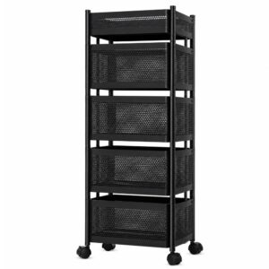 4 Layer Kitchen Storage Trolley | Multipurpose Rolling Utility Cart, With Wheels, For Kitchen, Bathroom, Laundry & Home Organization