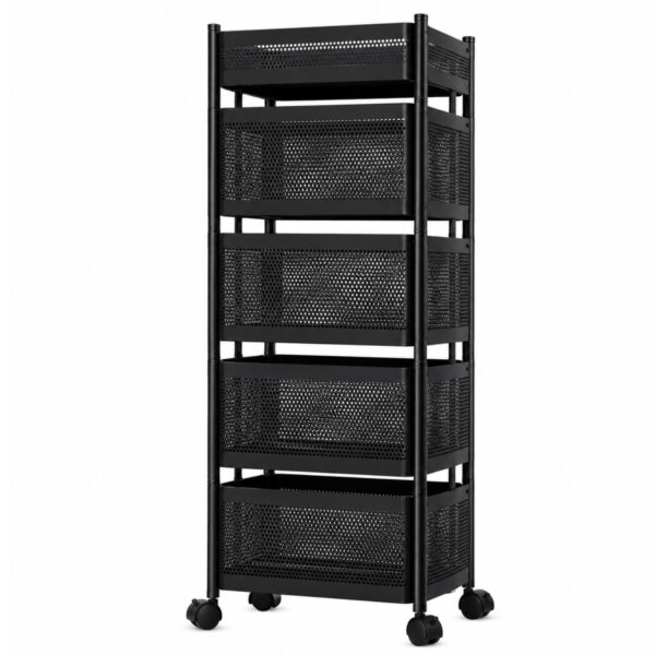 4 Layer Kitchen Storage Trolley | Multipurpose Rolling Utility Cart, With Wheels, For Kitchen, Bathroom, Laundry & Home Organization