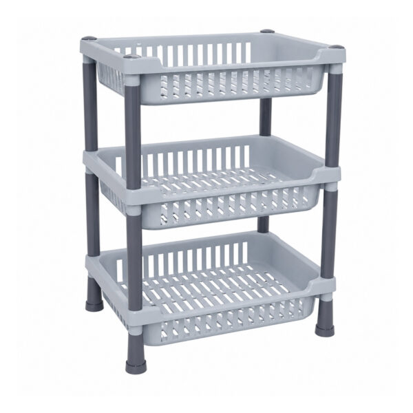 3 Layer Vegetable Storage Rack | Multipurpose Kitchen Storage Organizer with 3-Tier Baskets for Fruits, Vegetables & Grocery Items