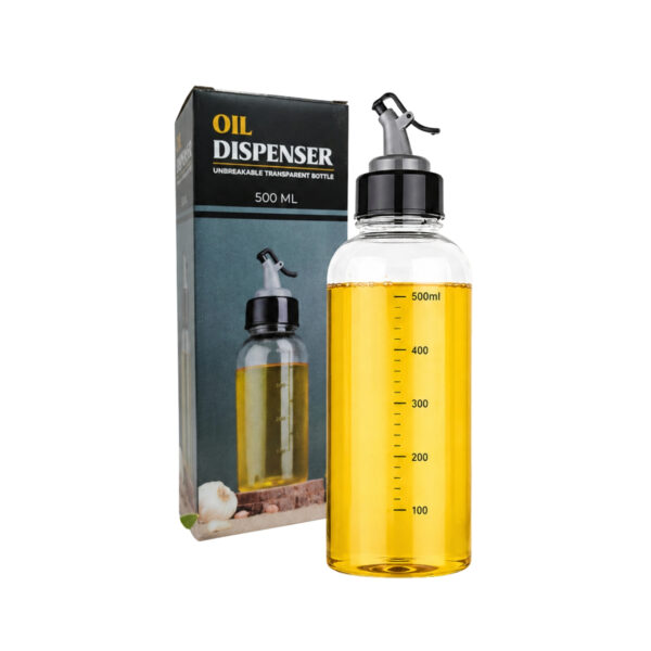 500ml Plastic Oil Dispenser Bottle | Leakproof Oil Pourer for Olive Oil, Vinegar, Cooking Oil, Kitchen & Dining SET OF 2