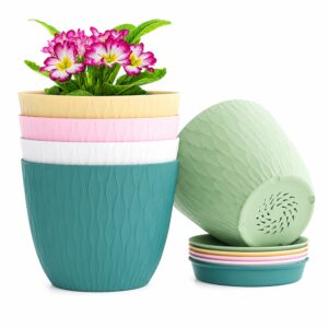 Curve Design Plastic Flower Pot | Decorative, For Home, Balcony, Garden & Office, Lightweight Planter