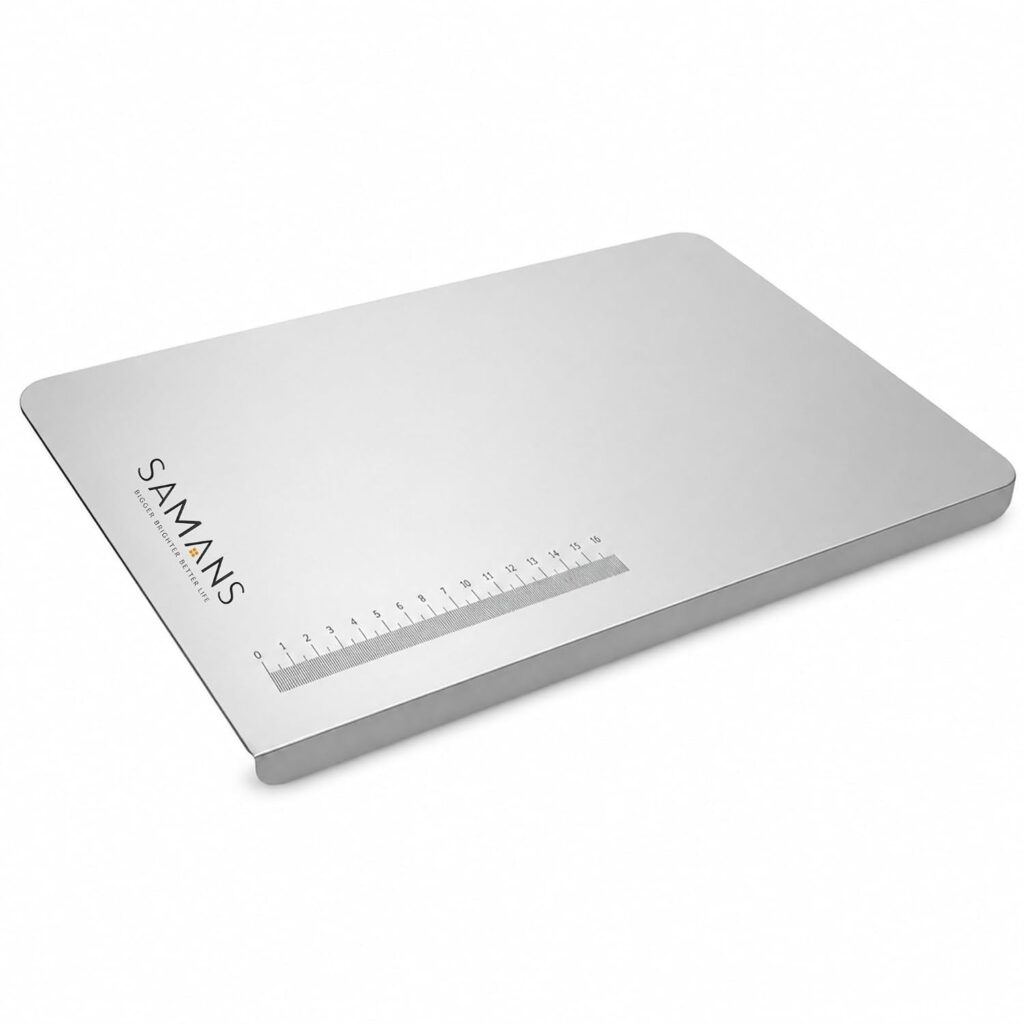 Stainless Steel Chopping Board with Bend Edge | Food Grade Cutting Board for Vegetables, Fruits, Meat & Kitchen Prep