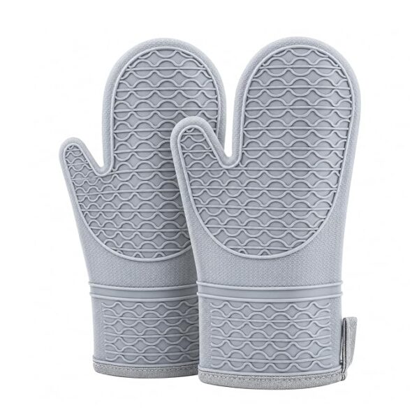 Silicon Long Oven Mit, Fire Proof Heat Resistant Cooking Oven Gloves (Pack of 2 Pcs)